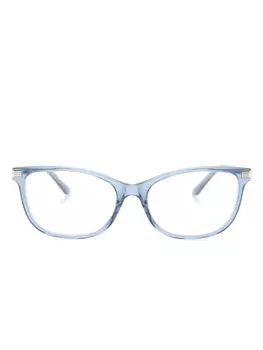 Gucci Eyewear logo-engraved rectangle-frame glasses, синий