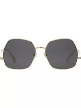Gucci Eyewear массивные солнцезащитные очки в геометричной оправе, серый