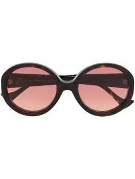 Gucci Eyewear массивные солнцезащитные очки в круглой оправе, коричневый