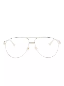 Gucci Eyewear очки-пилоты с отделкой Web, нейтральный цвет