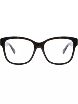 Gucci Eyewear очки с эффектом черепашьего панциря, коричневый