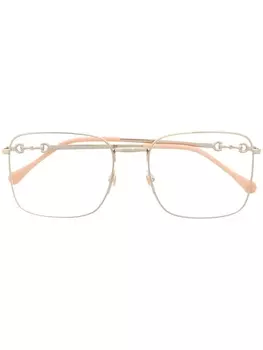 Gucci Eyewear очки с декором Horsebit, золотистый