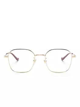 Gucci Eyewear очки в геометричной оправе с логотипом, золотистый