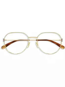 Gucci Eyewear очки в геометричной оправе, золотой