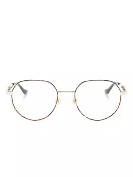 Gucci Eyewear очки в круглой оправе, коричневый