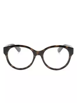 Gucci Eyewear очки в круглой оправе, коричневый