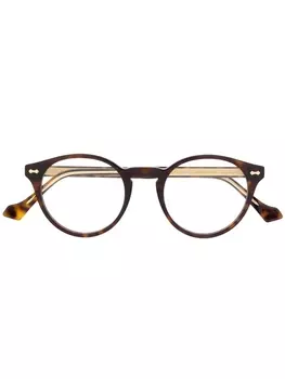 Gucci Eyewear очки в круглой оправе, коричневый