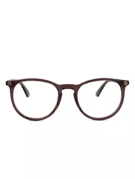 Gucci Eyewear очки в круглой оправе, коричневый
