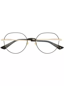 Gucci Eyewear очки в круглой оправе с логотипом, золотистый