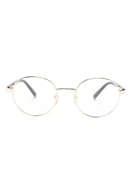 Gucci Eyewear очки в круглой оправе с логотипом, золотистый