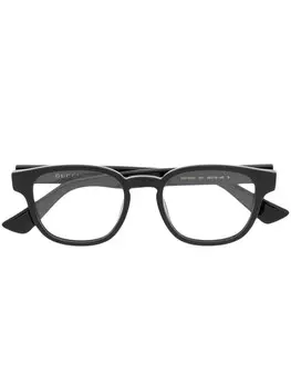 Gucci Eyewear очки в круглой оправе с логотипом, черный