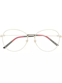 Gucci Eyewear очки в круглой оправе, золотистый