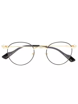 Gucci Eyewear очки в круглой оправе, золотистый