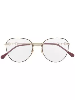 Gucci Eyewear очки в круглой оправе, золотой