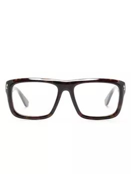 Gucci Eyewear очки в квадратной оправе черепаховой расцветки, коричневый