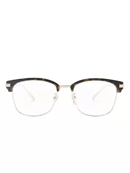 Gucci Eyewear очки в квадратной оправе черепаховой расцветки, золотистый