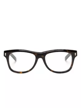 Gucci Eyewear очки в квадратной оправе черепаховой расцветки, коричневый