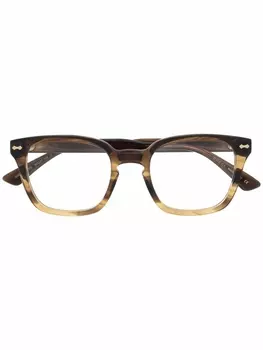 Gucci Eyewear очки в квадратной оправе черепаховой расцветки, коричневый