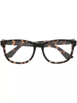 Gucci Eyewear очки в квадратной оправе черепаховой расцветки, коричневый