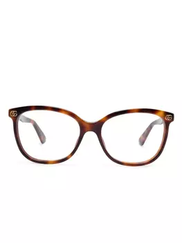 Gucci Eyewear очки в квадратной оправе, коричневый