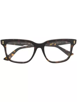 Gucci Eyewear очки в квадратной оправе, коричневый