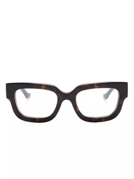Gucci Eyewear очки в квадратной оправе, коричневый