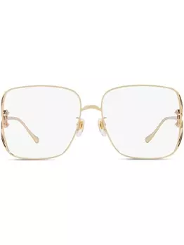 Gucci Eyewear очки в квадратной оправе с логотипом Interlocking G, золотистый