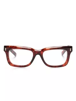 Gucci Eyewear очки в квадратной оправе с логотипом, коричневый