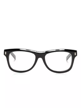 Gucci Eyewear очки в квадратной оправе с тисненым логотипом, черный