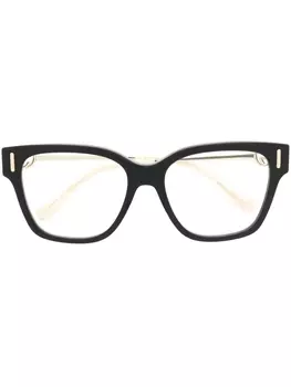 Gucci Eyewear очки в квадратной оправе с логотипом GG, черный