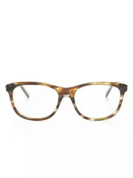 Gucci Eyewear очки в квадратной оправе с логотипом, коричневый