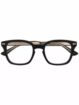 Gucci Eyewear очки в квадратной оправе с тисненым логотипом, черный