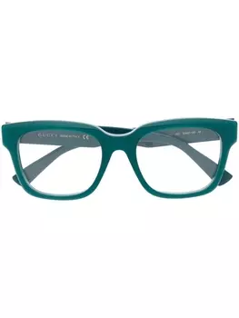 Gucci Eyewear очки в квадратной оправе, зеленый