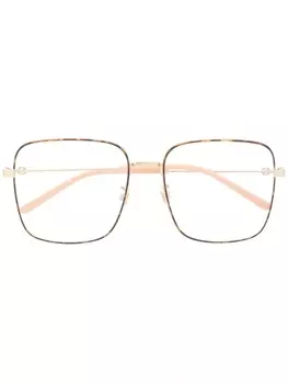 Gucci Eyewear очки в квадратной оправе, золотистый