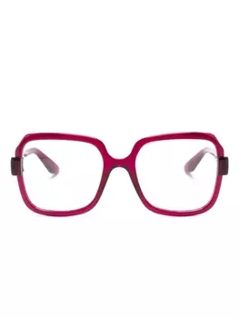 Gucci Eyewear очки в массивной квадратной оправе, розовый