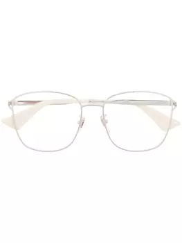 Gucci Eyewear очки в массивной оправе, серебристый
