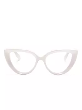 Gucci Eyewear очки в оправе 'кошачий глаз' с логотипом, нейтральный цвет