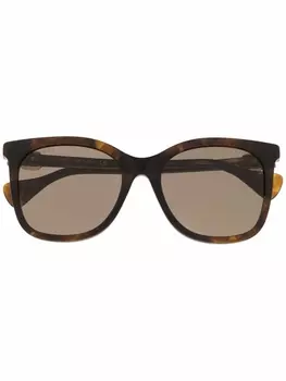 Gucci Eyewear очки в оправе 'кошачий глаз' с логотипом GG, коричневый