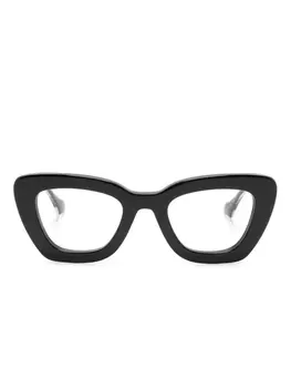 Gucci Eyewear очки в оправе 'кошачий глаз' с логотипом Interlocking G, черный