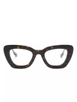 Gucci Eyewear очки в оправе 'кошачий глаз' с логотипом Interlocking G, коричневый