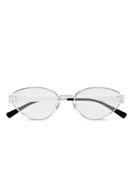 Gucci Eyewear очки в овальной оправе, серебряный