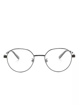 Gucci Eyewear очки в овальной оправе с отделкой Web, черный