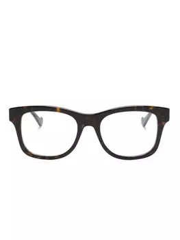 Gucci Eyewear очки в прямоугольной оправе черепаховой расцветки, коричневый