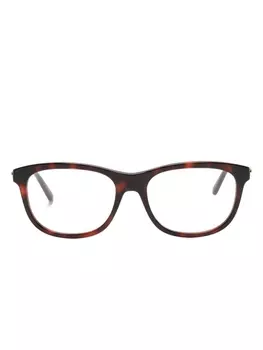 Gucci Eyewear очки в прямоугольной оправе с логотипом, коричневый