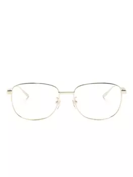Gucci Eyewear очки в прямоугольной оправе с логотипом, золотистый