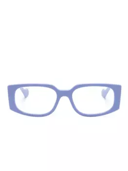 Gucci Eyewear очки в прямоугольной оправе с декором Double G, фиолетовый