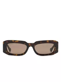 Gucci Eyewear очки в прямоугольной оправе черепаховой расцветки, коричневый