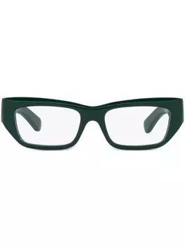 Gucci Eyewear очки в прямоугольной оправе с логотипом, серый