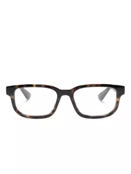 Gucci Eyewear очки в прямоугольной оправе черепаховой расцветки, коричневый