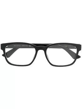 Gucci Eyewear очки в прямоугольной оправе с логотипом, черный